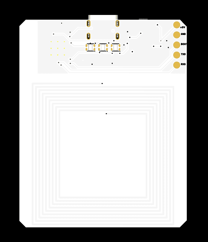 The Tile PCB back with PCB antenna.